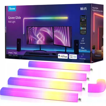 LED panel LED panel pro interiér Govee Glide 4+1 B6062, nastavitelný jas, Wi-Fi, 5 ks