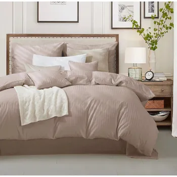 Povlečení Taupe Povlečení Damašek Bavlněné 160 x 200 cm + 2 povlaky na polštáře 70 x 80 cm