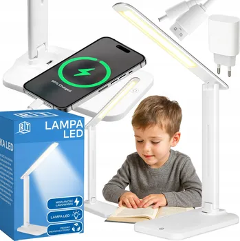 Lampička LED stolní lampička noční školní na stůl s nabíječkou