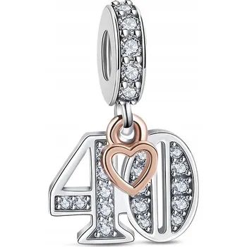 Přívěsek Přívěsek Stříbro 925 Charms Korálek Narozeniny 40