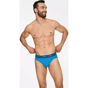 Pánská móda Slipy Boost 40061-MLC Sada 2 kusů tmavě šedá melanžová modrá - Henderson XXL