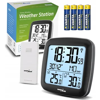 Meteostanice Bezdrátová meteostanice s předpovědí počasí, teploměrem, budíkem a DCF synchronizací (baterie)