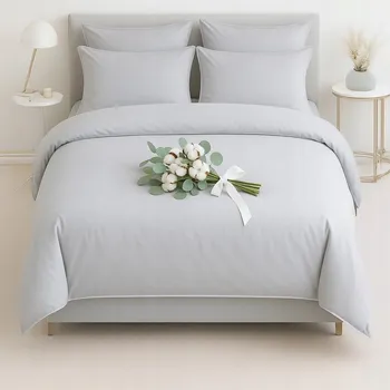 Povlečení Povlečení Queen Premium 140x200 Šedé s lemem - Luxus a Komfort