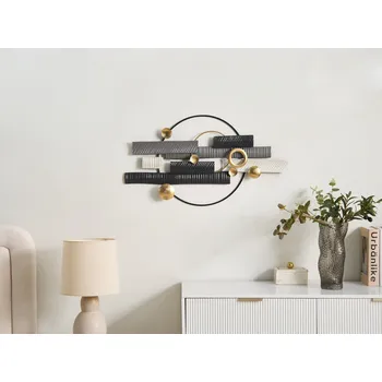 Nástěnná dekorace vícebarevná železná závěsná vertikální a horizontální kovový nástěnný dekorativní prvek v industriálních barvách glam Beliani