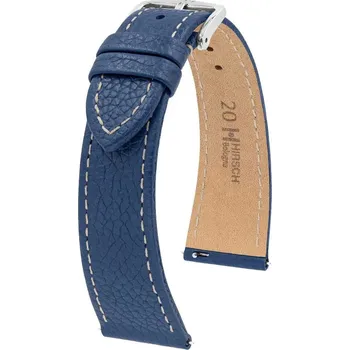 Řemínek na hodinky Kožený řemínek Hirsch Bologna 01802180-2, modrý, teletina, Quick Release
