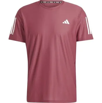 Pánská móda Pánské běžecké tričko adidas OWN THE RUN TEE L Vínová, Bílá
