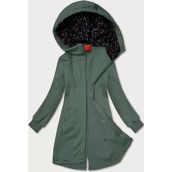 Dámská mikina Šedozelená dlouhá dámská rozepínací mikina s kapucí LHD (AMG-693A) odstíny zelené XL (42)