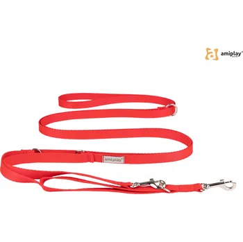 Vodítko pro psa Amiplay Vodítko 8v1 Samba L Červená