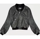 Šedá bunda typu "bomber" z ekologické kůže (TT042) odstíny šedé uni velikost