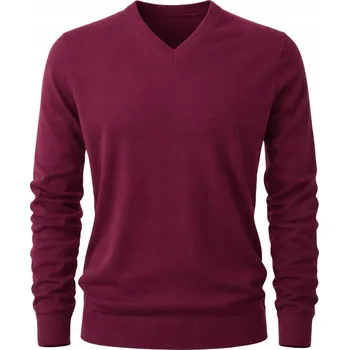 Pánský svetr Pánský svetr klasického střihu s výstřihem do V z kašmíru a merino vlny, velikost M, kašmírový