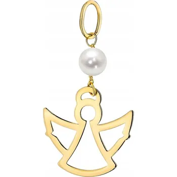 Přívěsek ZLATÝ PŘÍVĚSEK s PERLOU Au 585 ANDĚLÍČEK 14k