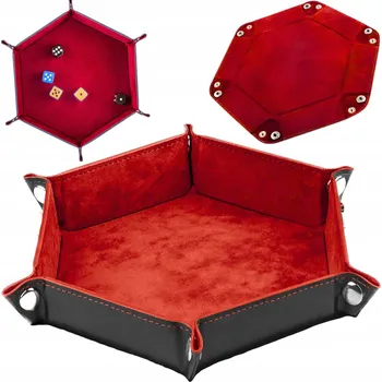 Příslušenství k deskovým hrám ŠESTIHRANNÁ PODLOŽKA NA KOSTKY PRO RPG HRY SKLÁDACÍ ZÁSOBNÍK NA KOSTKY