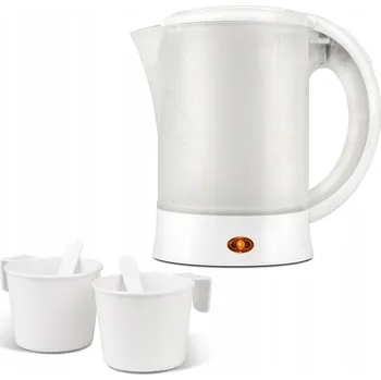 Rychlovarná konvice ELEKTRICKÁ CESTOVNÍ KONVICE 0,6L + 2 HRNÍČKY GIRMI BL04 BÍLÁ