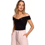 M680 Top bez rukávů s uzlovým výstřihem - černý EU XL