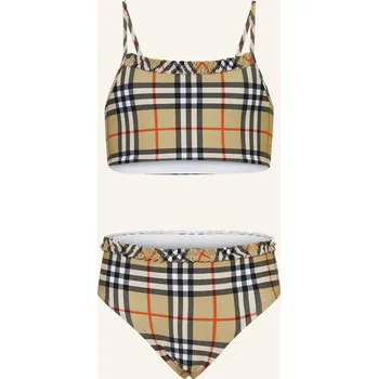 Dámské plavky Burberry Dívčí Bikiny S Korzetem Babette, velbloudí / červená...