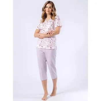 Pyžamo Leveza 1568 Gaja kr/r M-2XL růžová světle lila M