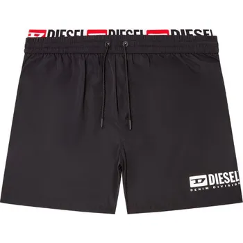 Pánské plavky PLAVKY DIESEL VISPER-41-D-CORE BOXER-SHORTS BLACK/WHITE