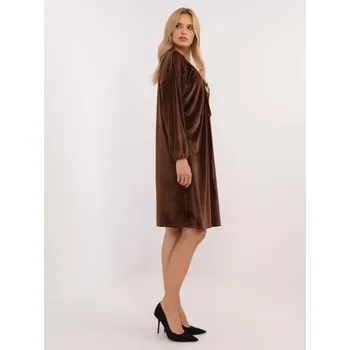 Dámské šaty Šaty DHJ SK 19890.86P hnědé jedna velikost
