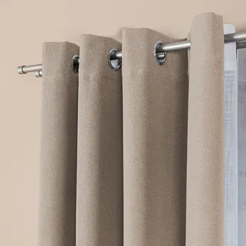 Dekorační zatemňující závěs SUPER BLACKOUT s kroužky béžová II. color 025 (cena za 1 kus) 140x250 cm 100% stínění Mybesthome