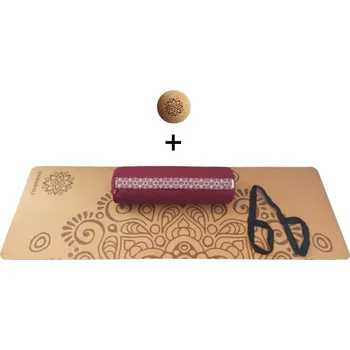 podložka na cvičení SAMARALI Sada na jin jógu - Moon ČERVENÁ