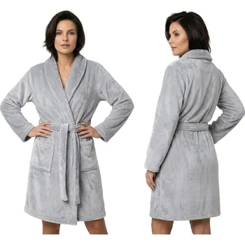 Dámský župan Dámský heboučký župan Comfort Soft MB SOPHIA Stříbrný XL