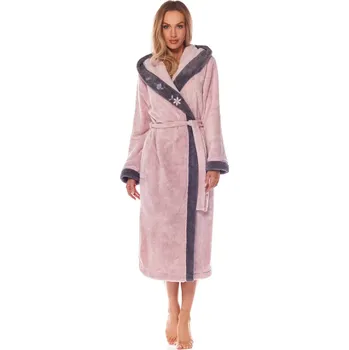 Dámský župan Dlouhý dámský župan L&L 9145 Hft M-2XL perla XL-171/106/114