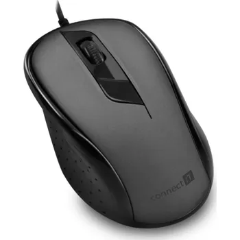 Myš Connect IT OfficeBase Optická myš - šedá Connect IT OfficeBase (CMO-1200-GY) je spolehlivá drátová optická myš do kanceláře i domácí pracovny. Nabízí ergonomický tvar, tichá tlačítka, přesný senzor s