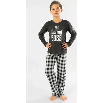 Chlapecké oblečení Dětské pyžamo dlouhé Actual boss - chlapecké tmavě šedá 9 - 10