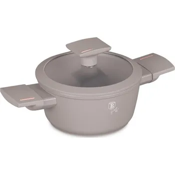 Hrnec BERLINGERHAUS Kastrol s titanovým povrchem a poklicí pro děti 14 cm Taupe Collection BH-8286