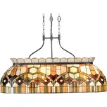 Clayre&Eef 115 cm dlouhé závěsné světlo Saavik - styl Tiffany zelená, hnědá, červená 4 x 60 W - Doprava zdarma