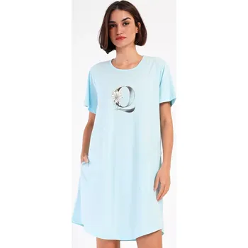 Dámské šaty Dámské domácí šaty s krátkým rukávem Queen světle lososová 4XL