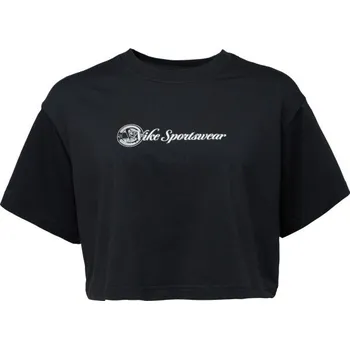 Dámské tričko Nike SPORTSWEAR CLUB SS CROP TEE CC W S Černá, Bílá