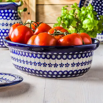 BOLESŁAWIEC GU-11572 DEK. 166A 31 x 25,5 cm - keramický talíř