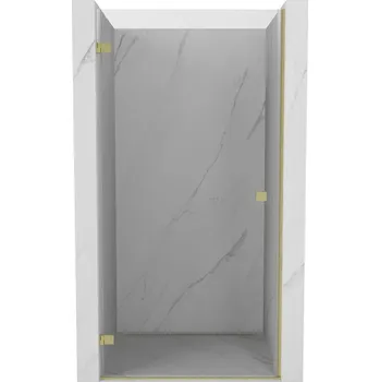 Mexen, Mexen Lunar-B Otočné levé sprchové dveře 80 cm, transparentní, broušené zlaté - 832-080-000-55-00-L