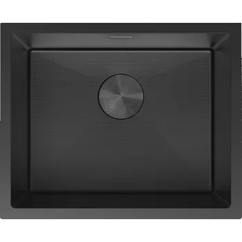 Granitový dřez Mexen Trixo, 1-komorový nerezový dřez 540 x 440 mm, černá, vzor voština, 6414541000-70HC