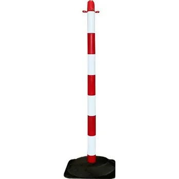 Plotový sloupek Bílo-červený plastový sloupek SCV - výška 90 cm - 81001095