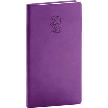 Diář NOTIQUE Kapesní diář Aprint 2026, fialový, 9 x 15,5 cm