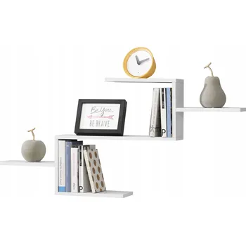 police Plovoucí police s 5 policemi Bílá 104x14,5x49,5 cm