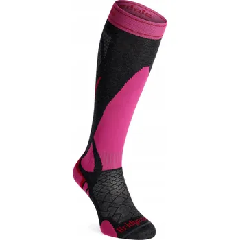 Pánská móda Dámské lyžařské Ponožky Bridgedale Ski LW Merino - graphite/pink 41-43