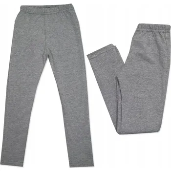 Dámské legíny 104 LEGÍNY hladké dlouhé bavlna szary MELANŻ polské BS