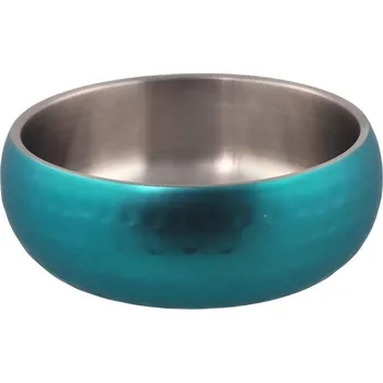 Nerezová miska DOG FANTASY dvojitá stěna tyrkysová (376ml) 12cm