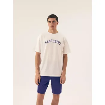 Pánské pyžamo Henderson Core 43173 Pyžamo Santorini kr/r M-2XL bílá M