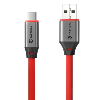 Datový kabel Tactical Fat Man 2.0 Cable USB-A/USB-C 1m Red