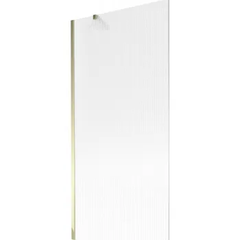 Vanová zástěna Mexen Next, vanová zástěna 1-křídlová 90 x 150 cm, fixní křídlo, 6 mm sklo s pruhy, zlatý lesklý profil, 895-090-000-00-09-50