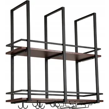 Stojan na víno Stojan na víno Hubro 80x30x85 cm černý/ořech