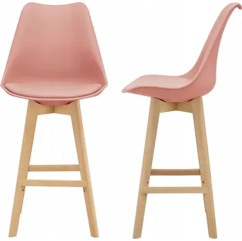 Barová židle Barová Židle en.casa odstíny růžové 96 cm plast