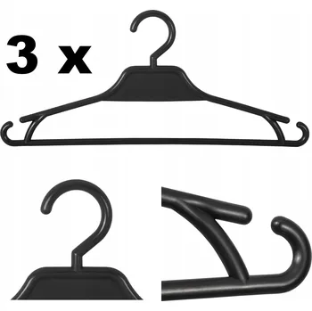 Věšák Šatní ramínko plastový Botle černý