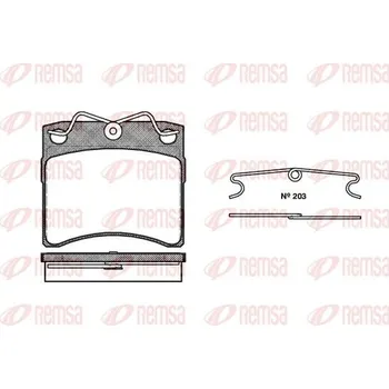 Brzdová destička Sada brzdových destiček, kotoučová brzda REMSA 0385.00