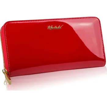Peněženka Dámská kožená peněženka velká lakovaná Betlewski červená na zip s RFID