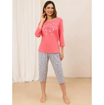 Pánská móda Pyžamo Regina 707 3/4 M-XL Z25/26 dámské Růžová M